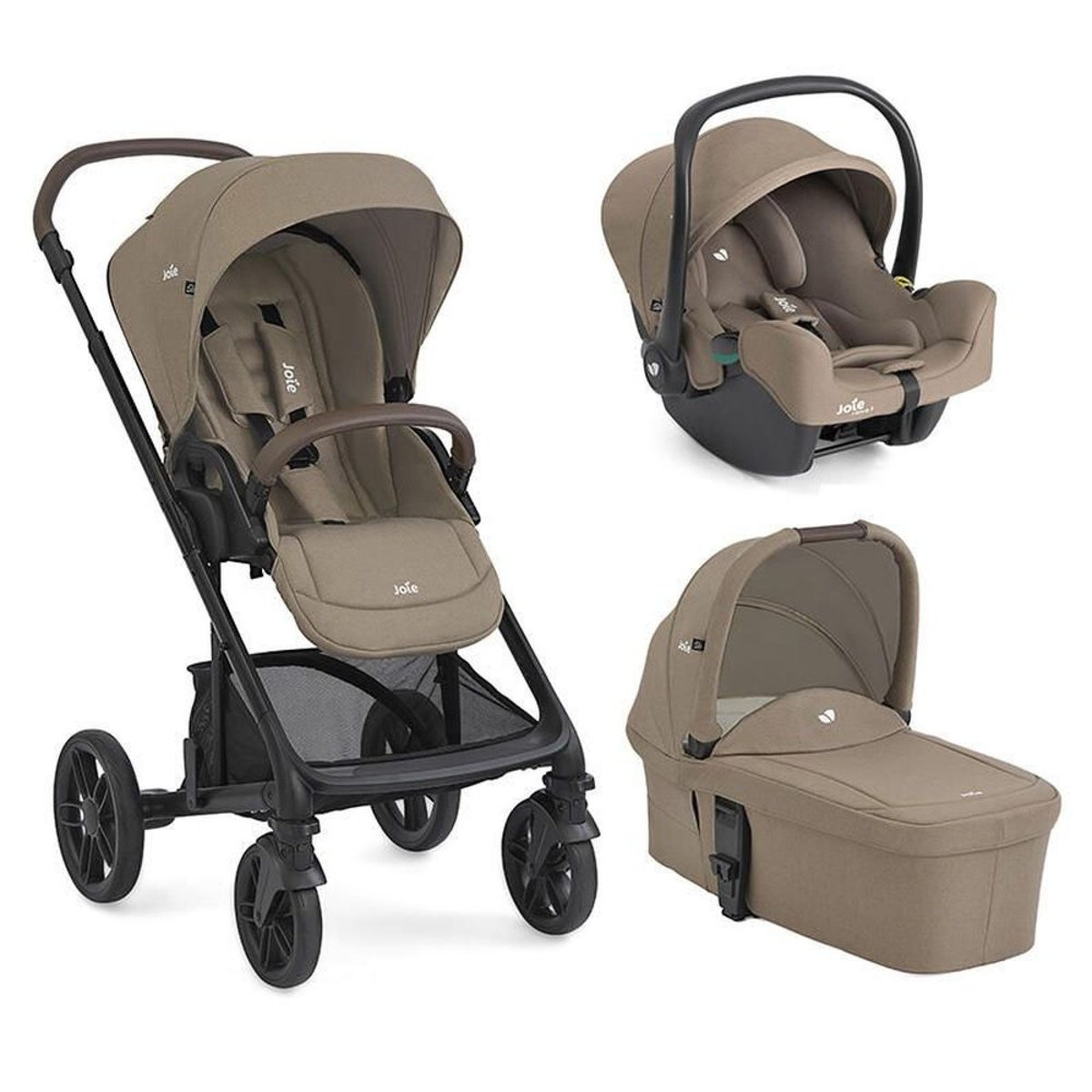 Pack trio poussette Chrome 2 + siège auto i-Snug 2 + nacelle Chrome 2 couleur unique, JOIE