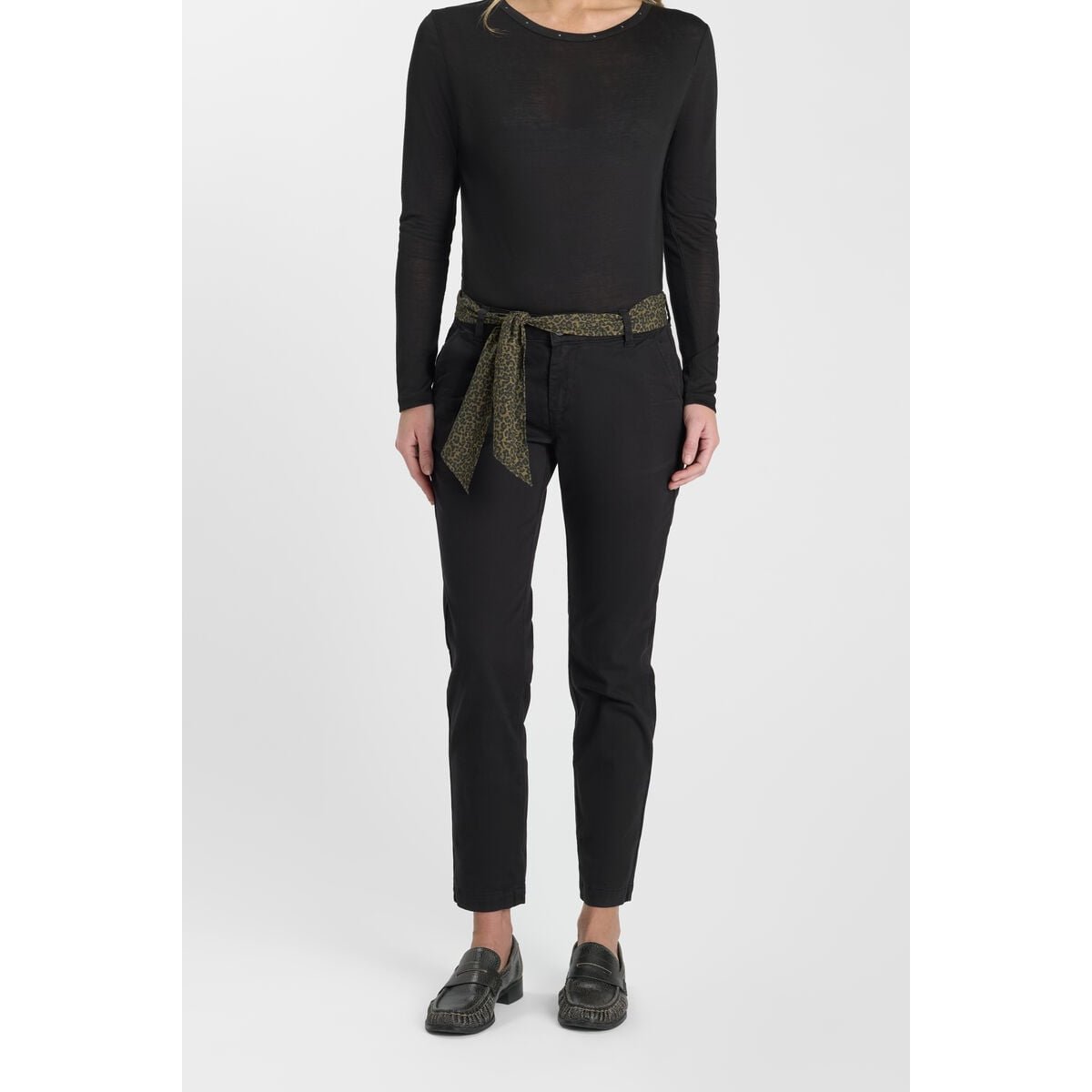 Pantalon chino KRISTIN2 black, LE TEMPS DES CERISES
