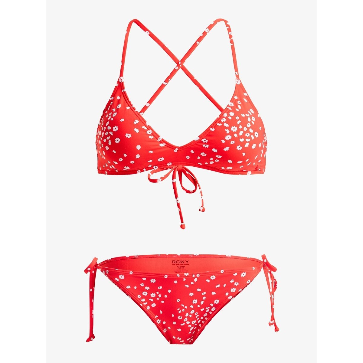 Maillot de bain 2 pièces Beach Classics imprimé fond rouge, ROXY
