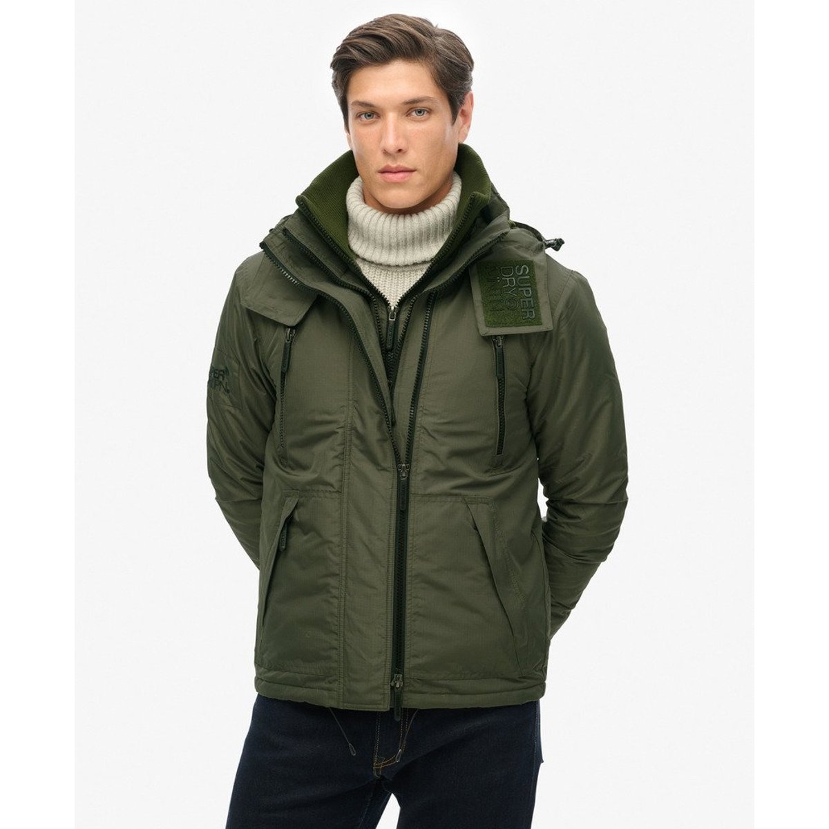 Veste Mountain SD Windcheater vert olive surplus, SUPERDRY