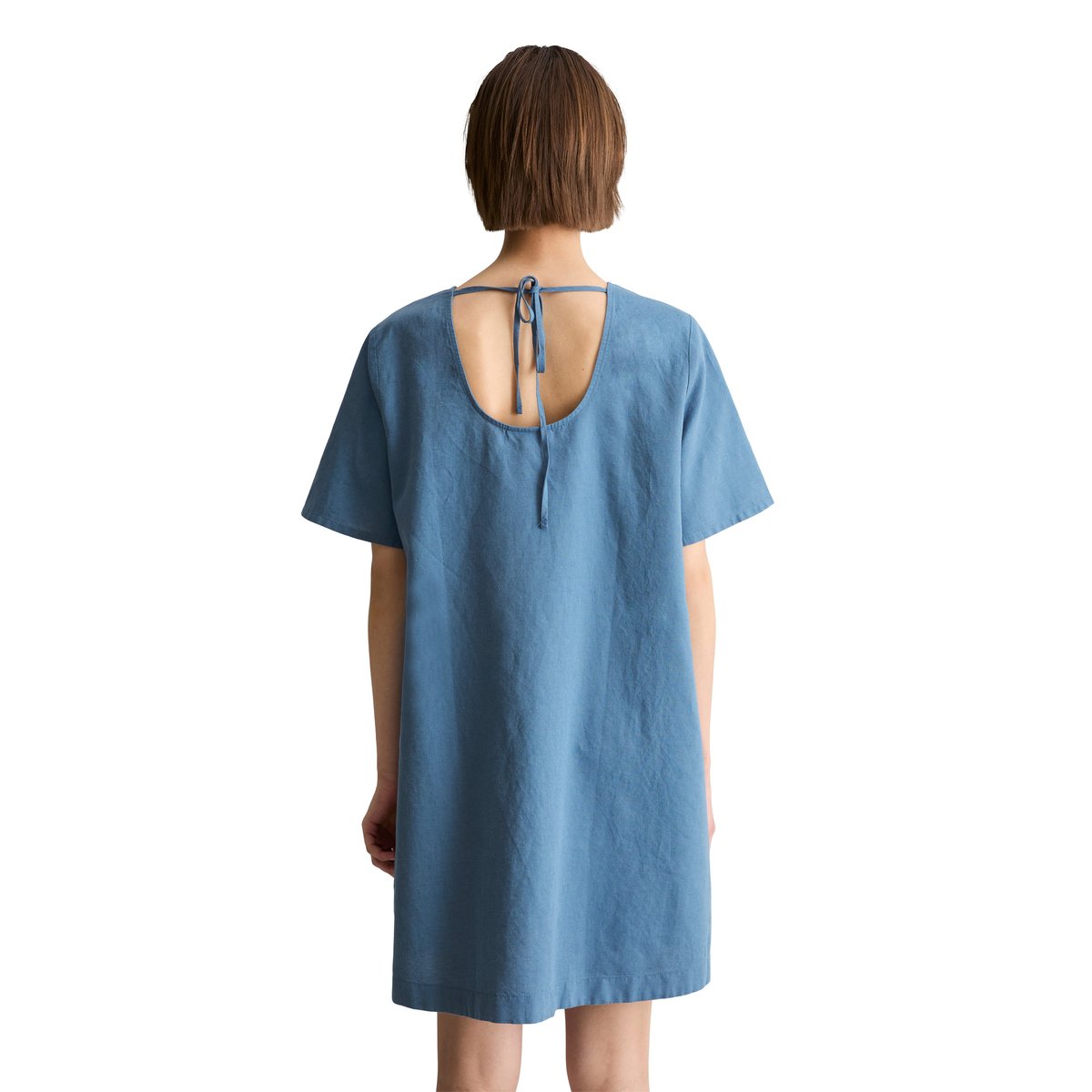 Robe relaxed en mélange de lin et de coton bleu, MARC O’POLO DENIM