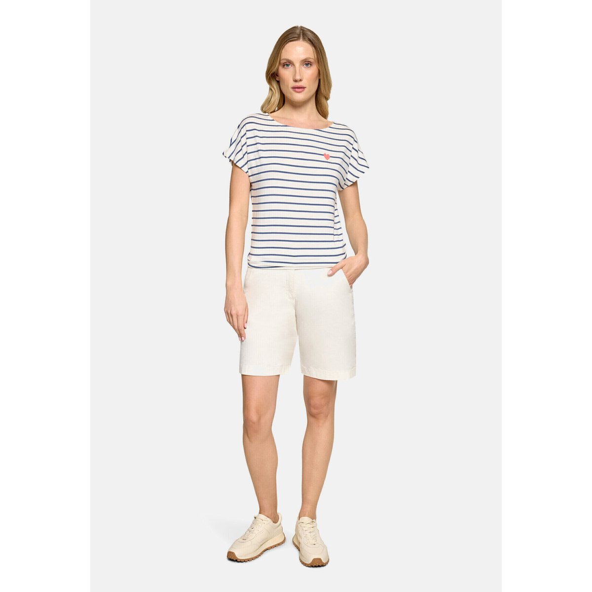Haut casual à encolure bateau blanc/bleu, BETTY BARCLAY