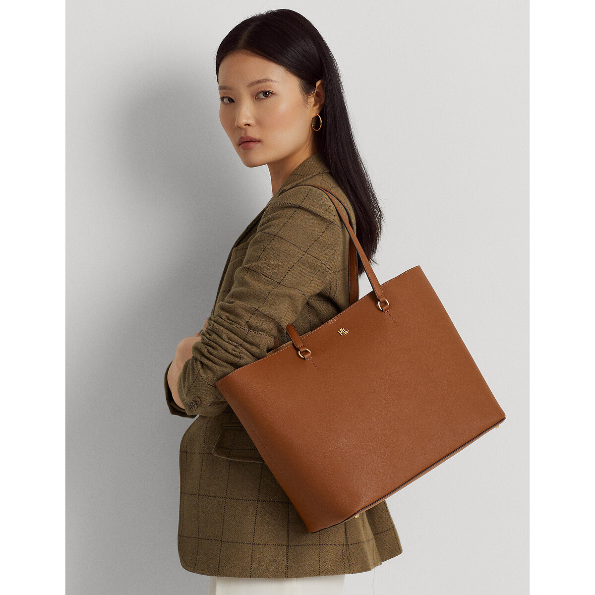 Sac tote bag cuir KARLY camel, LAUREN RALPH LAUREN
