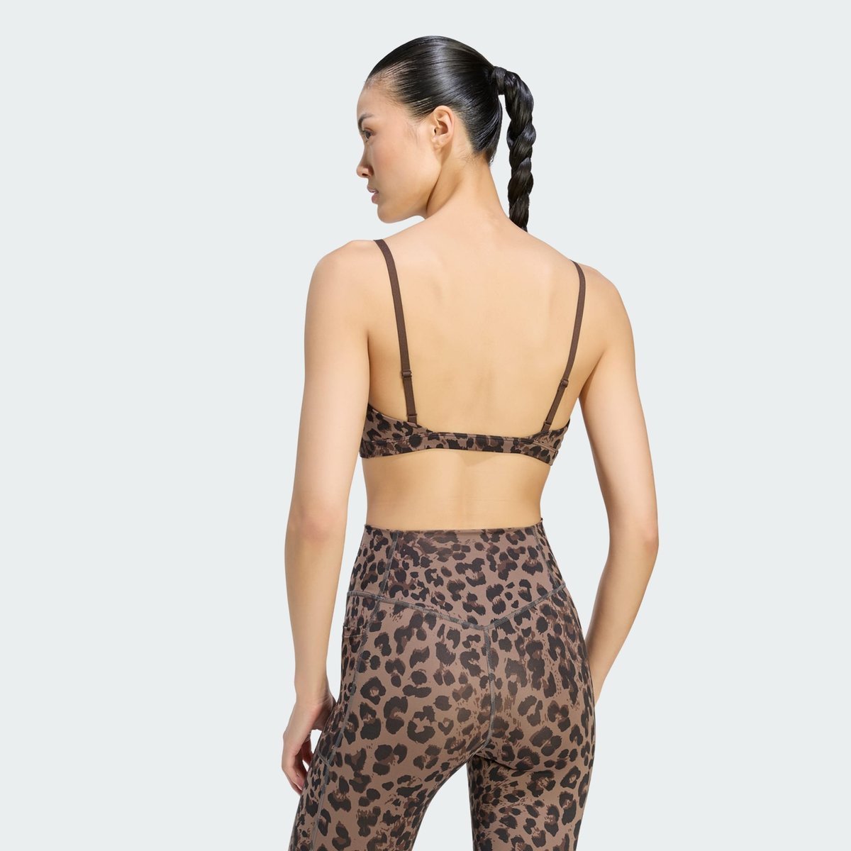 Brassière Léopard 3 Bandes Optime Essentials Maintien Léger Brassière Léopard 3 Bandes Optime Essentials Maintien Léger earth strata / brown / black, adidas Performance