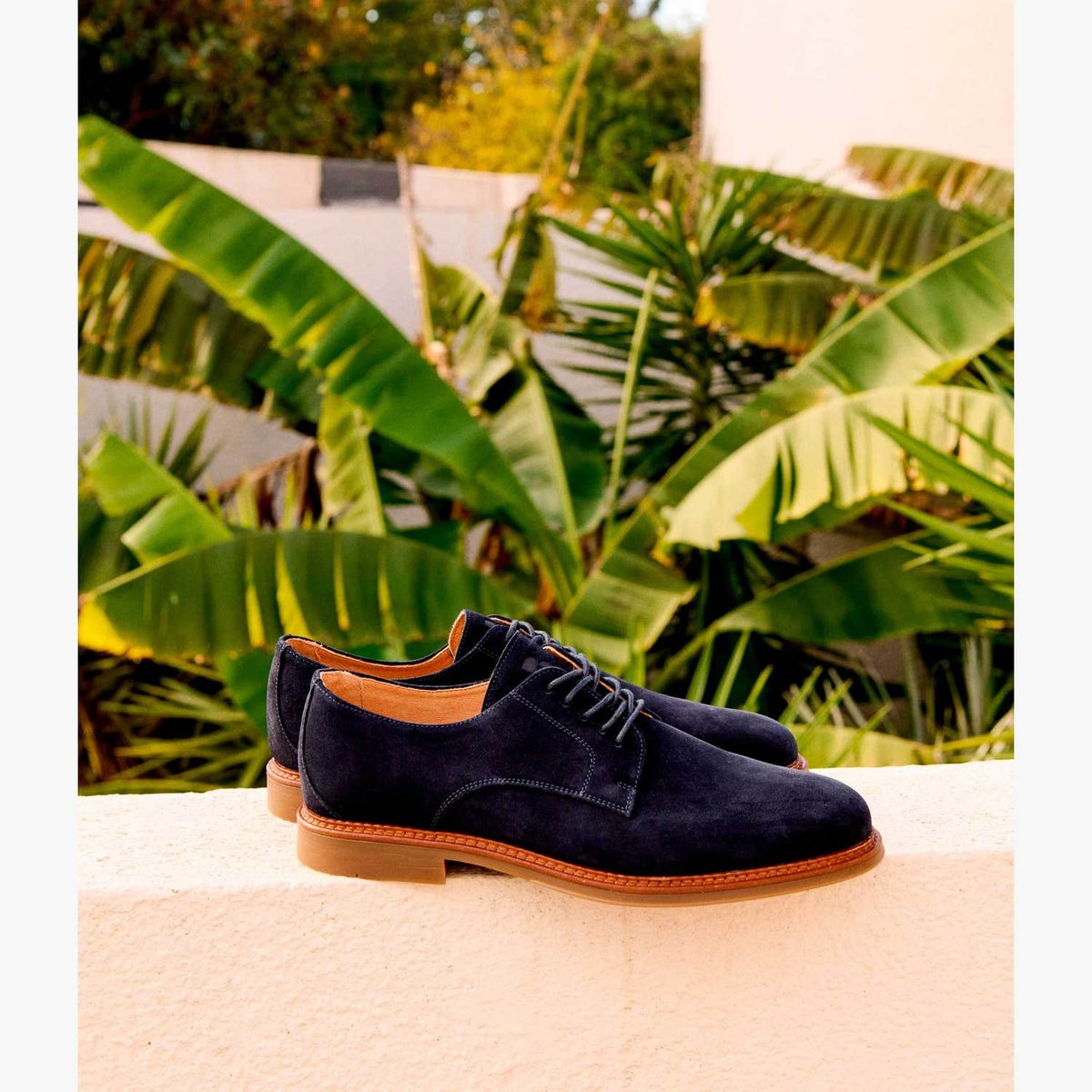 Derby en cuir DRISS bleu marine, BOCAGE