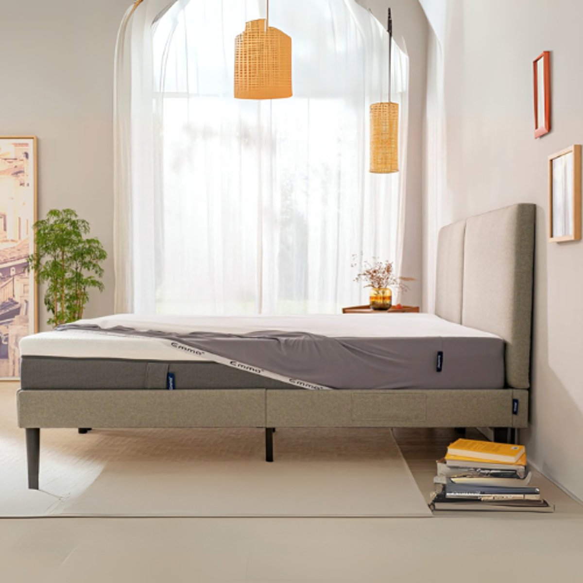 Pack Original Lite + Protège-matelas blanc/gris, EMMA