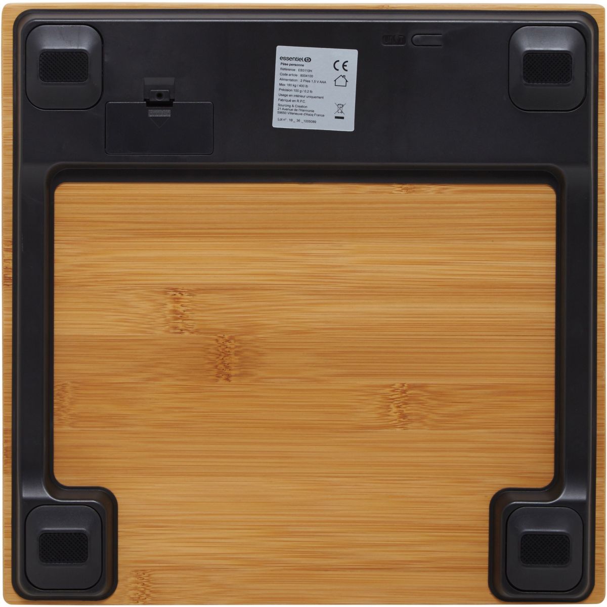Pèse personne EPPB2 Bamboo bambou, ESSENTIEL B