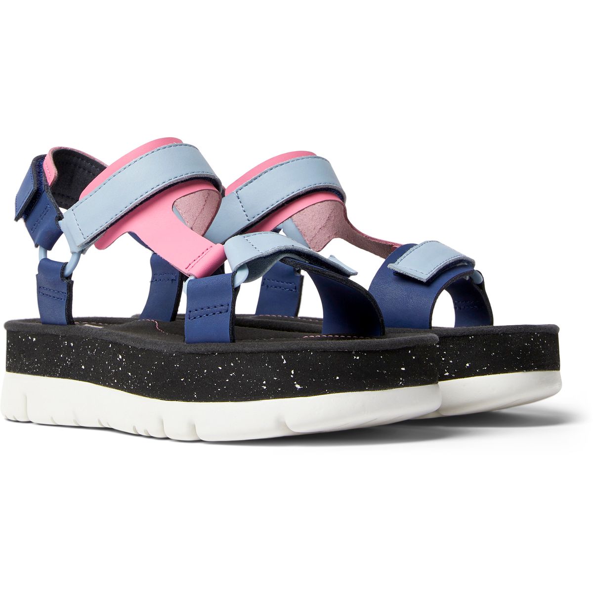 Sandales Oruga Up cuir bleu / rose, CAMPER