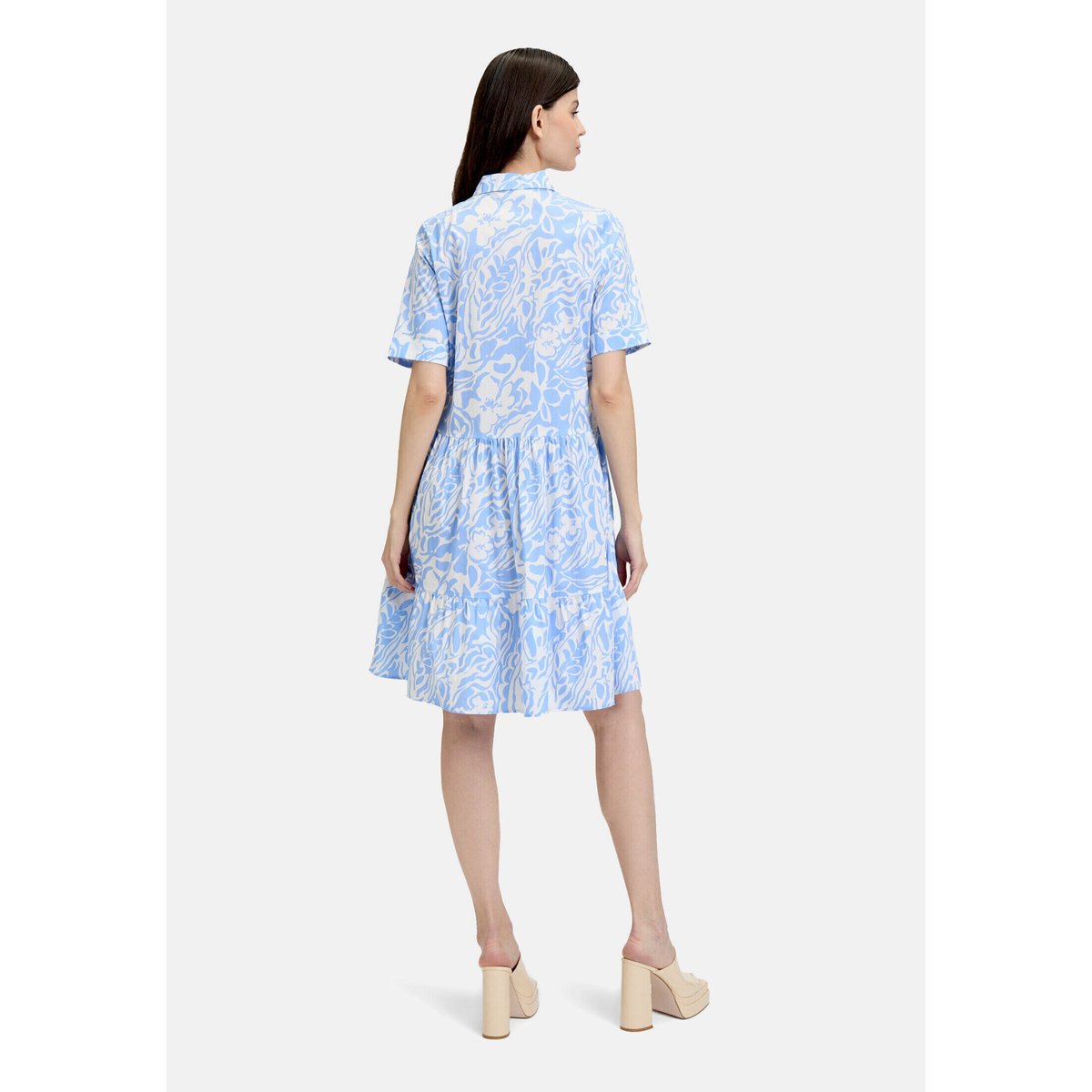 Robe-chemisier à poches blanc/bleu, CARTOON