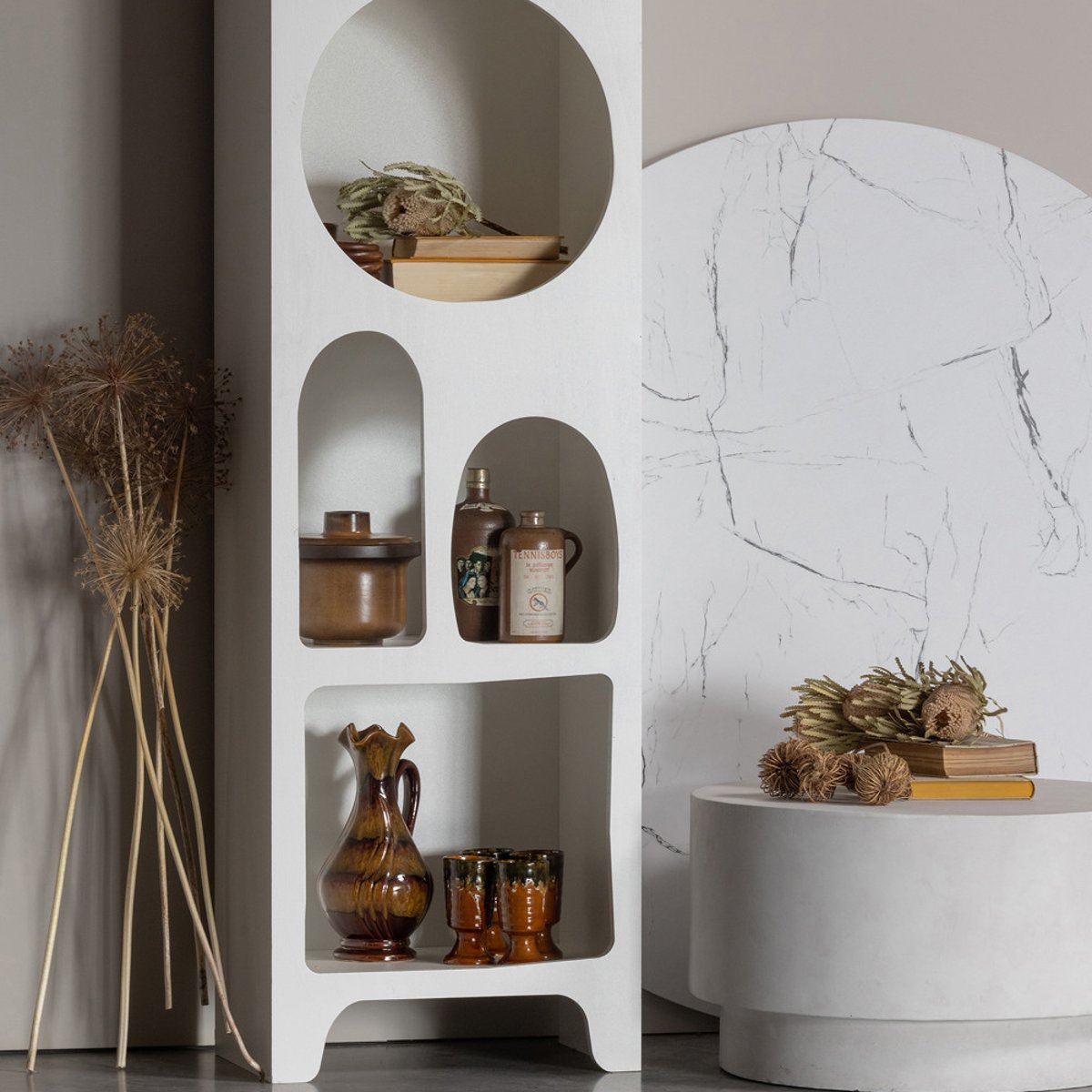 Colonne de rangement en bois 5 niches H180cm- CAZ blanc, WOOOD