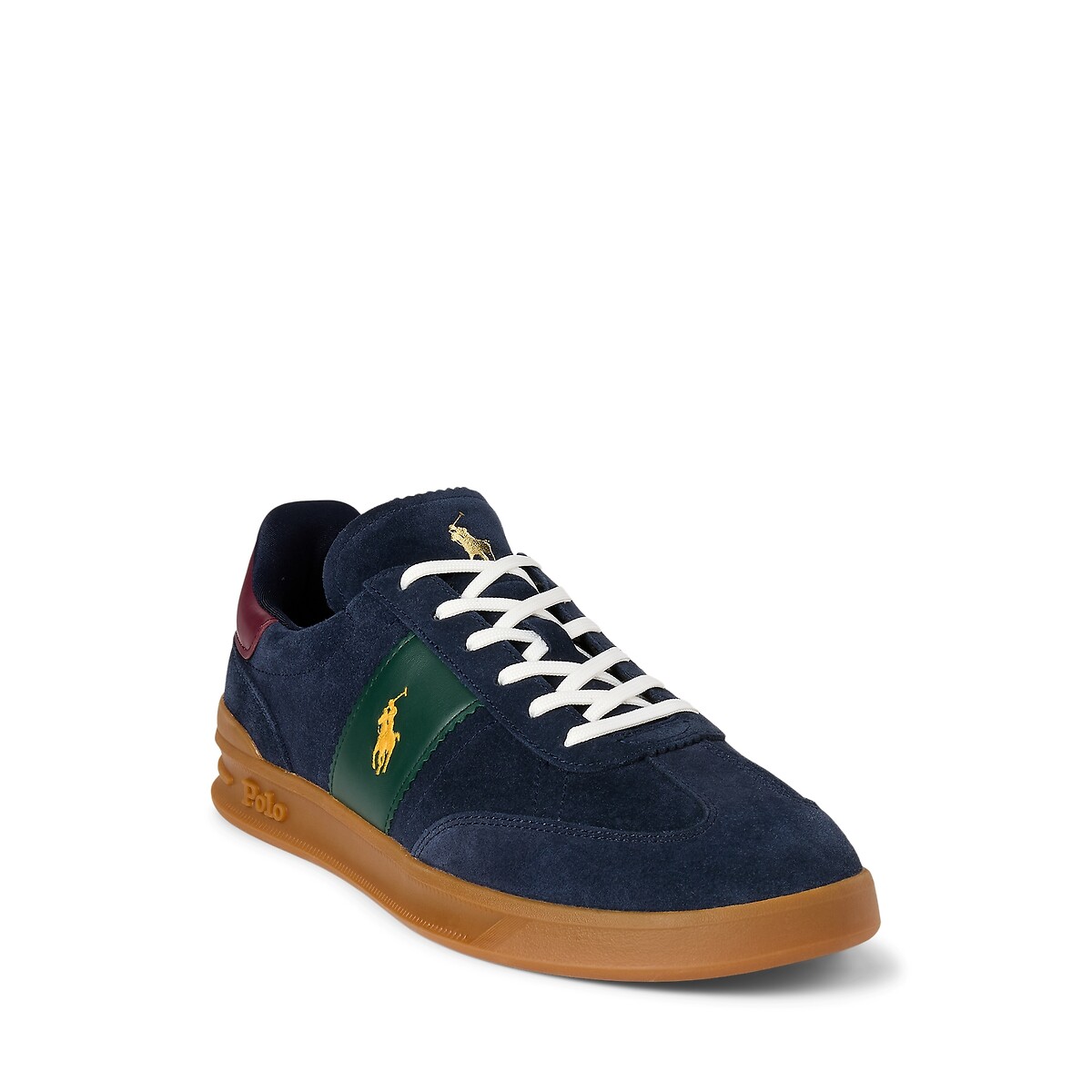 Baskets cuir et suède Heritage Aera bleu marine/vert, POLO RALPH LAUREN