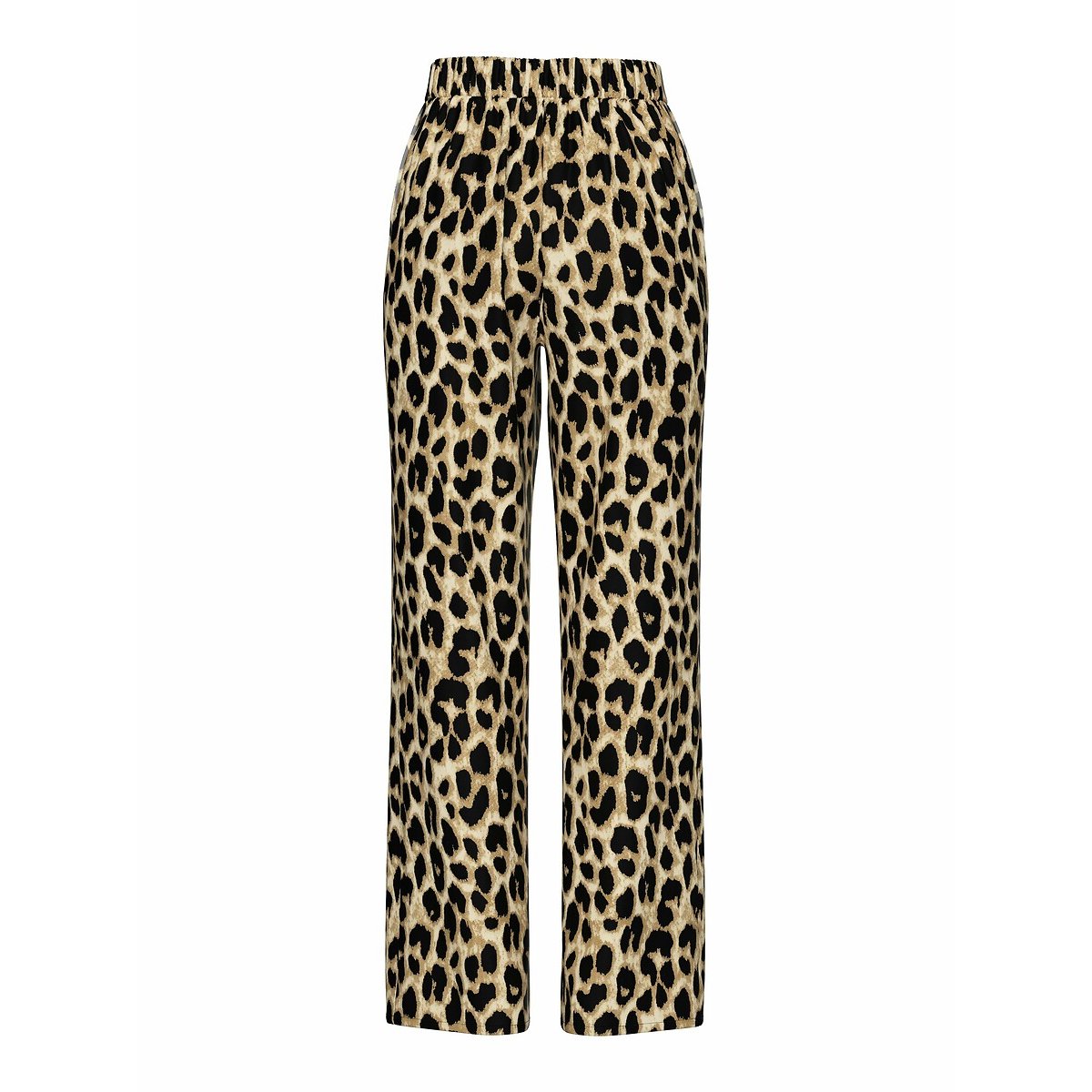 Pantalón de leopardo, talle alto estampado de leopardo, PIECES