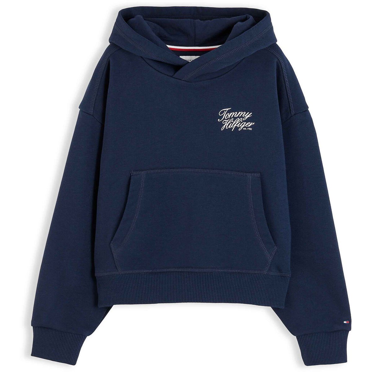Sweat à capuche en molleton bleu marine, TOMMY HILFIGER