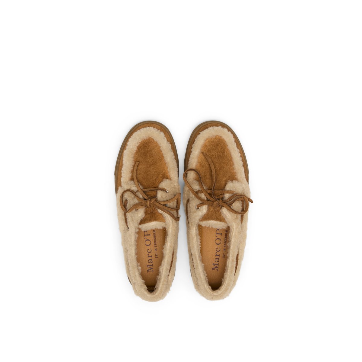 Chaussures de bateau, modèle Kara en cuir velours huilé cognac, MARC O'POLO