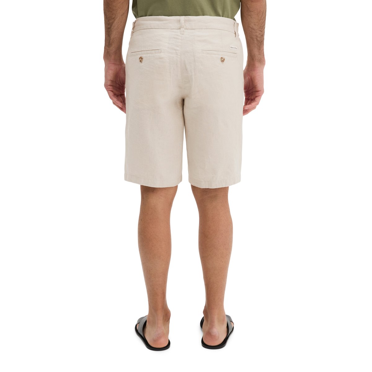 Short modèle Reso Jogger regular en lin européen gris clair, MARC O'POLO