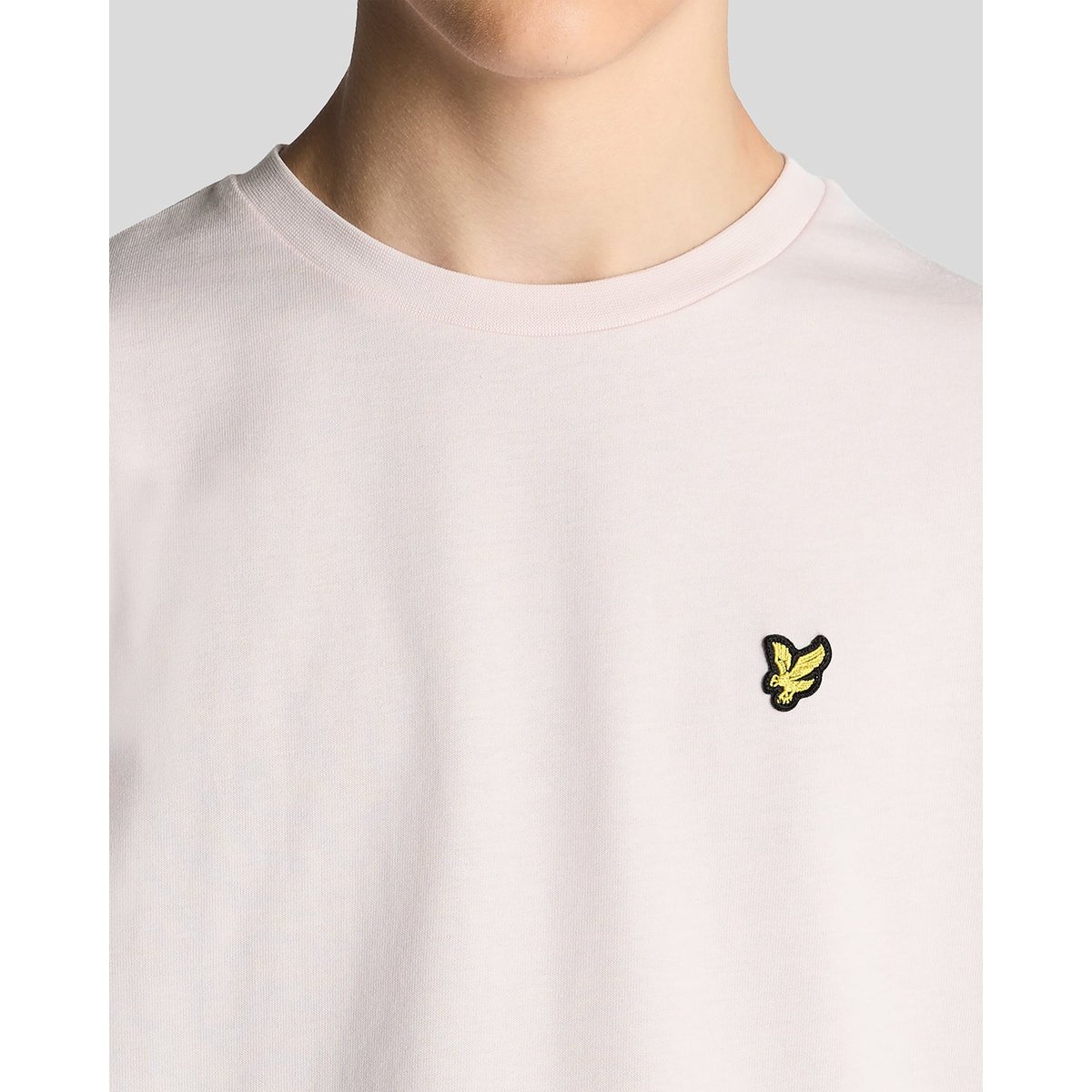 T-shirt en coton col rond rose clair, LYLE & SCOTT