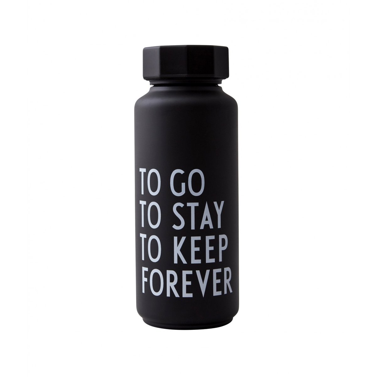 Bouteille Thermos Noire To Go 0,5 Litre noir et blanc, DESIGN LETTERS