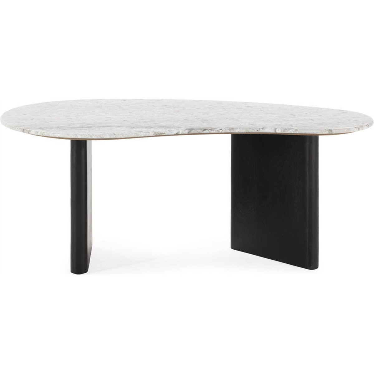 Table basse organique marbre et manguier noir et brun, RECOLLECTION