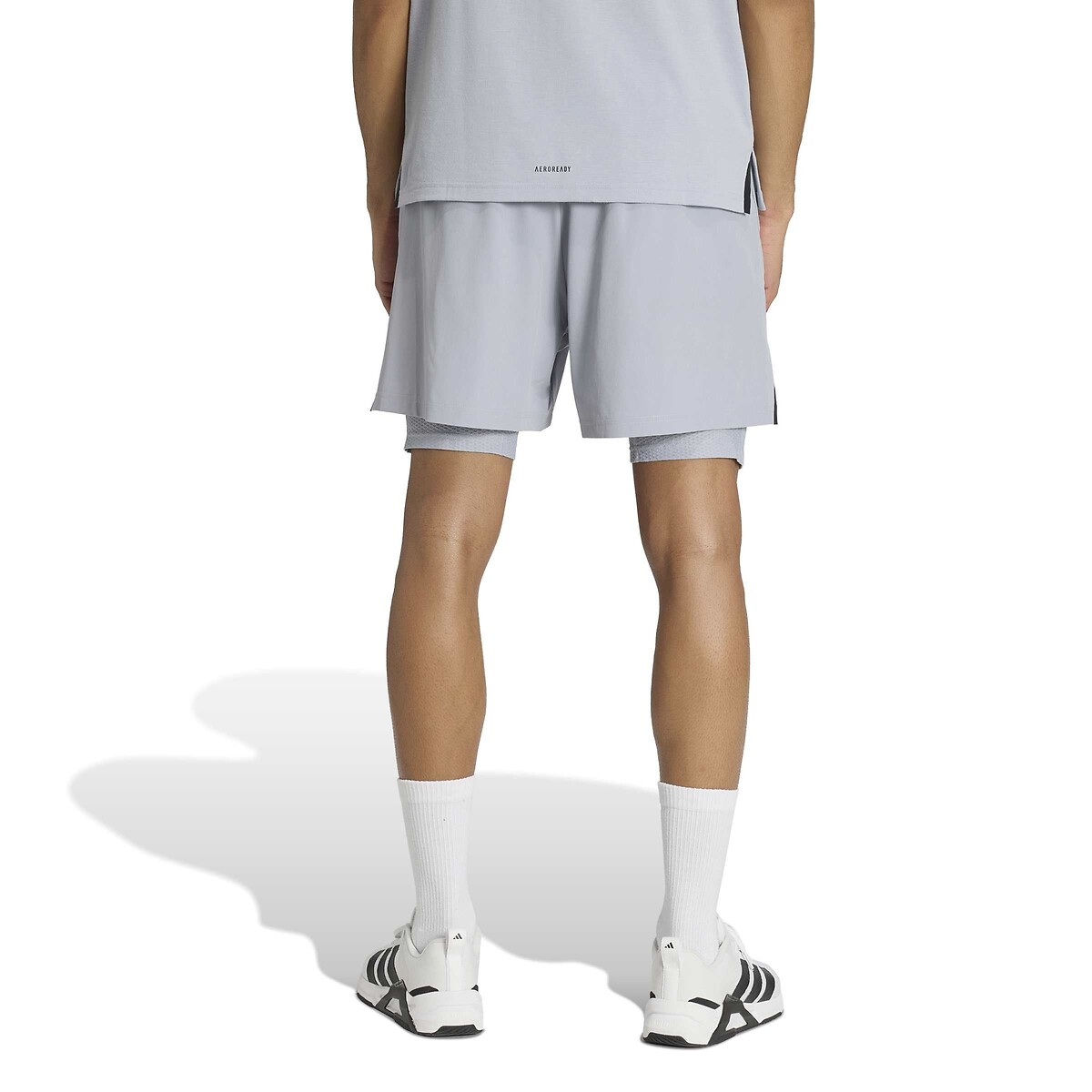Short de training, 2 en 1, STRENGTH gris clair, adidas Performance