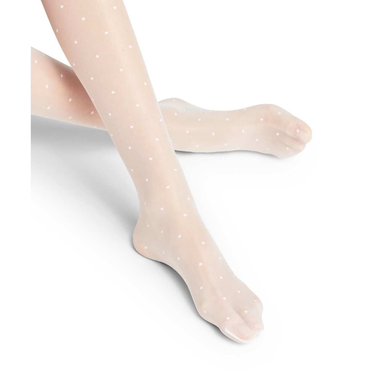 Collant Dot 15 Transparent blanc, FALKE