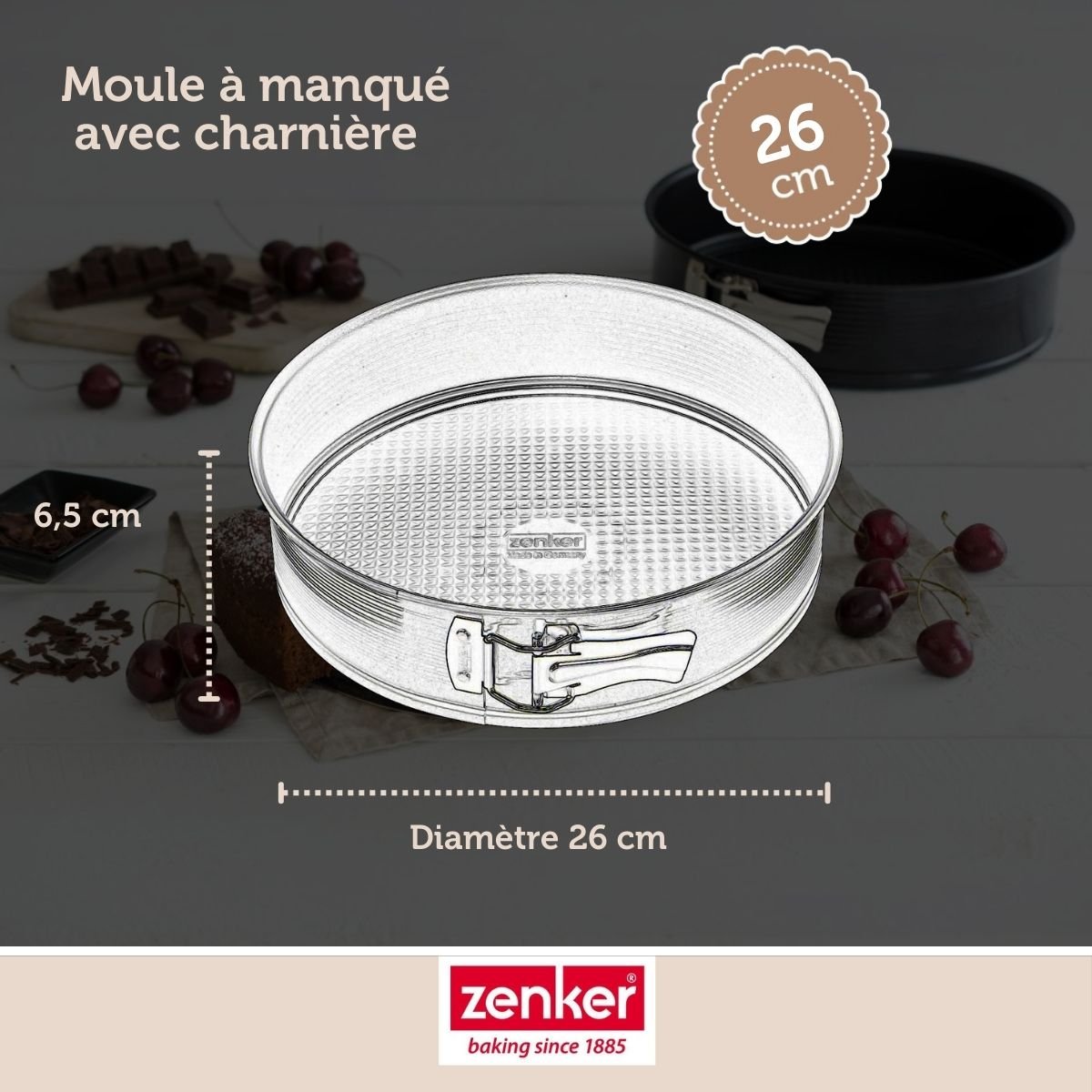 Ensemble de 2 Moules à manqué à charnière 26 cm BLACK METALLIC noir, ZENKER