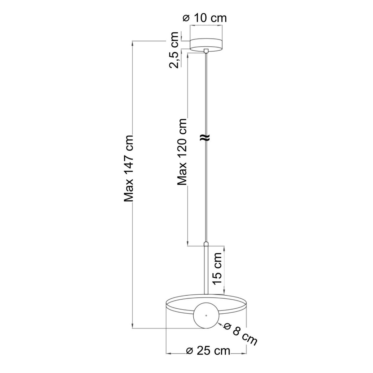 Suspension travertin et globe opale - SILVIA beige et blanc, KOSILUM