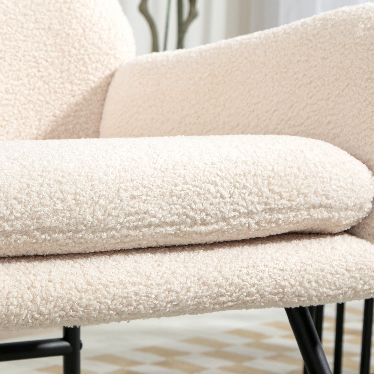 Fauteuil à bascule Polyester Beige beige, HOMCOM