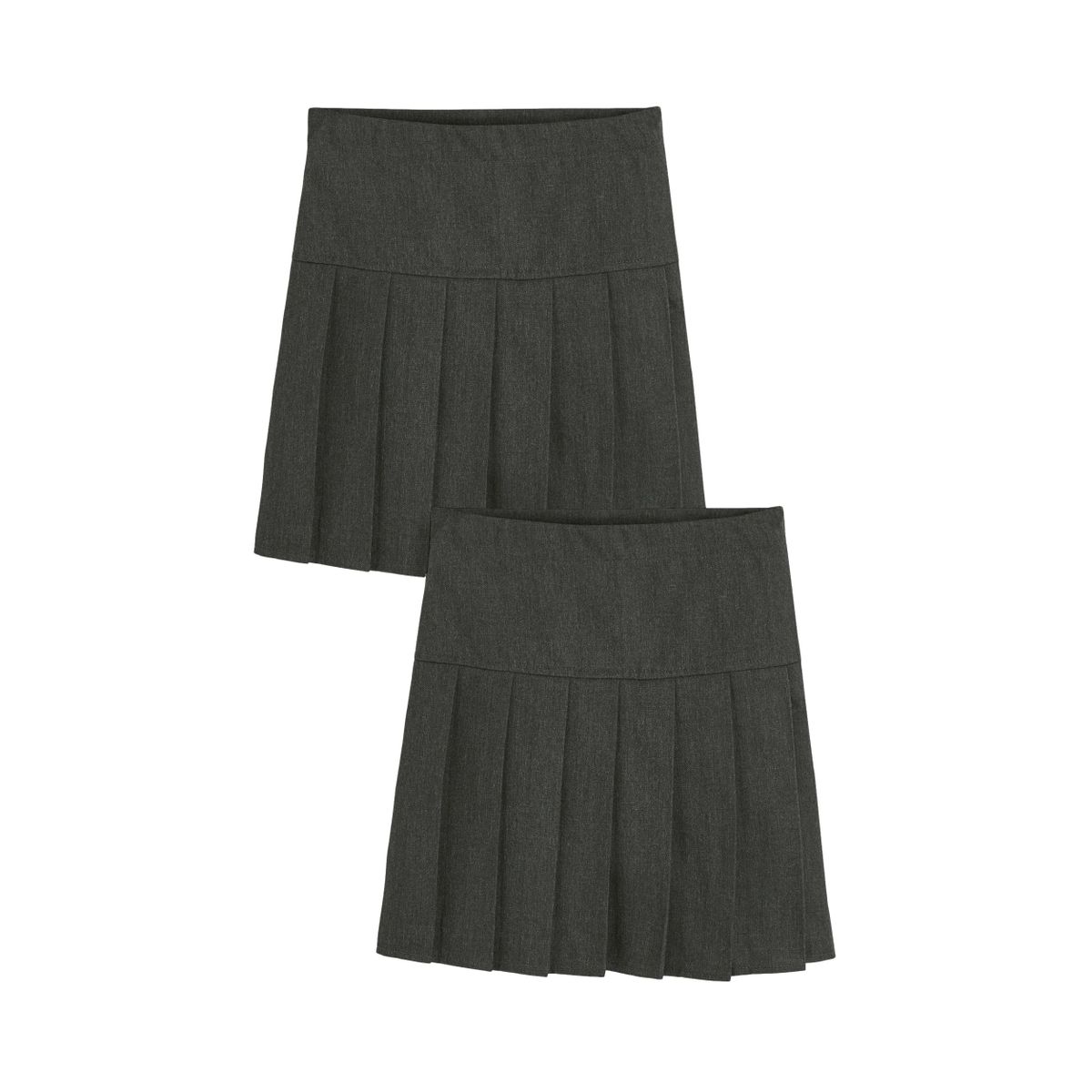 Jupe d’école plissée, lot de 2 gris, NEXT