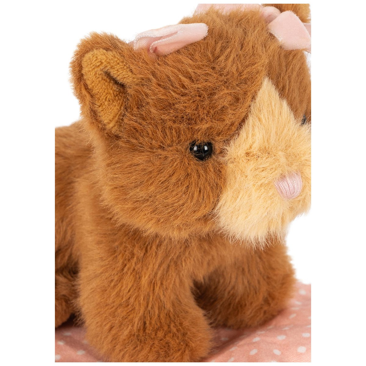 Peluche chat et sa caisse marron, rose, KONGES SLOJD
