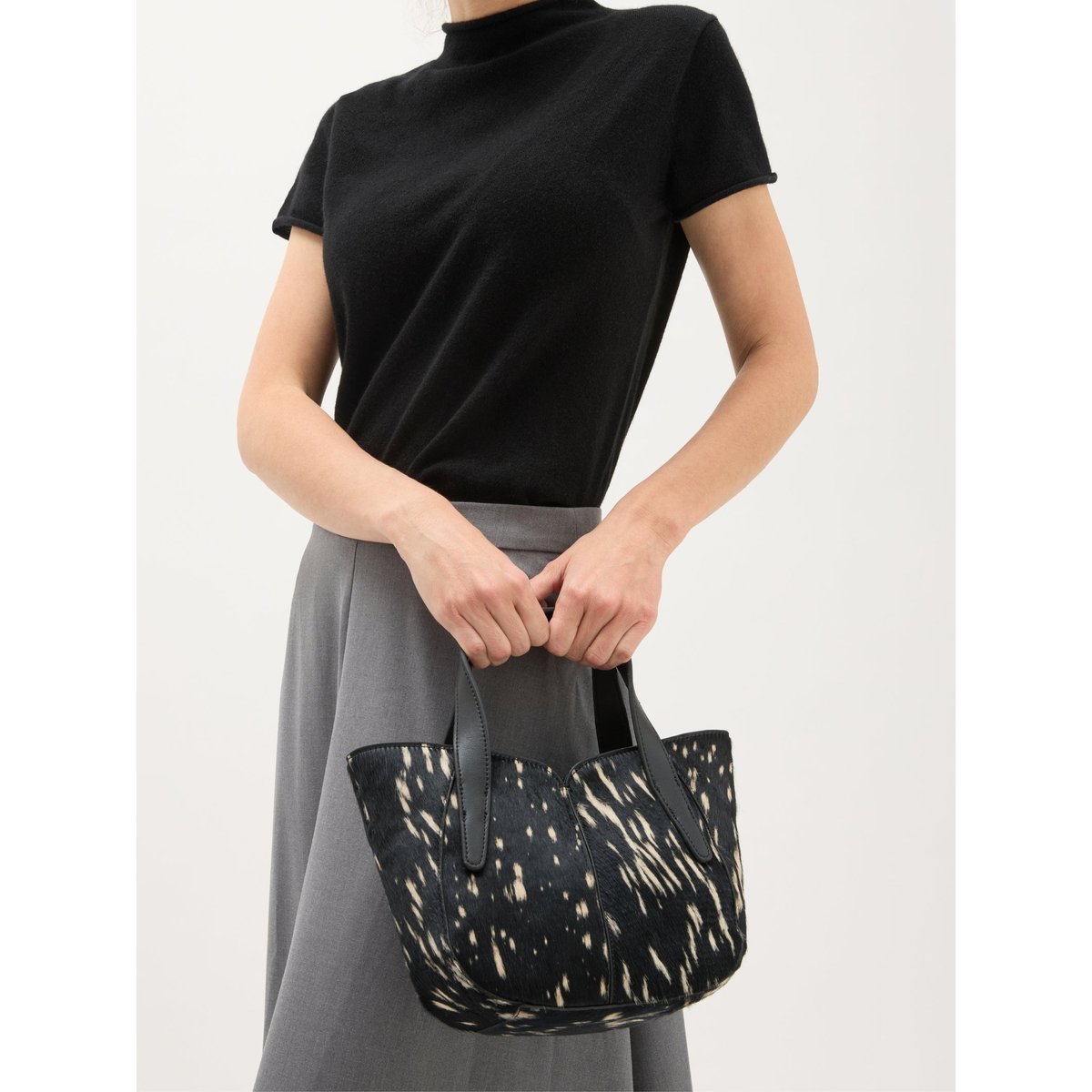 Sac à main avec anses et bandoulière Mini ALTAÏ noir, VANESSA WU