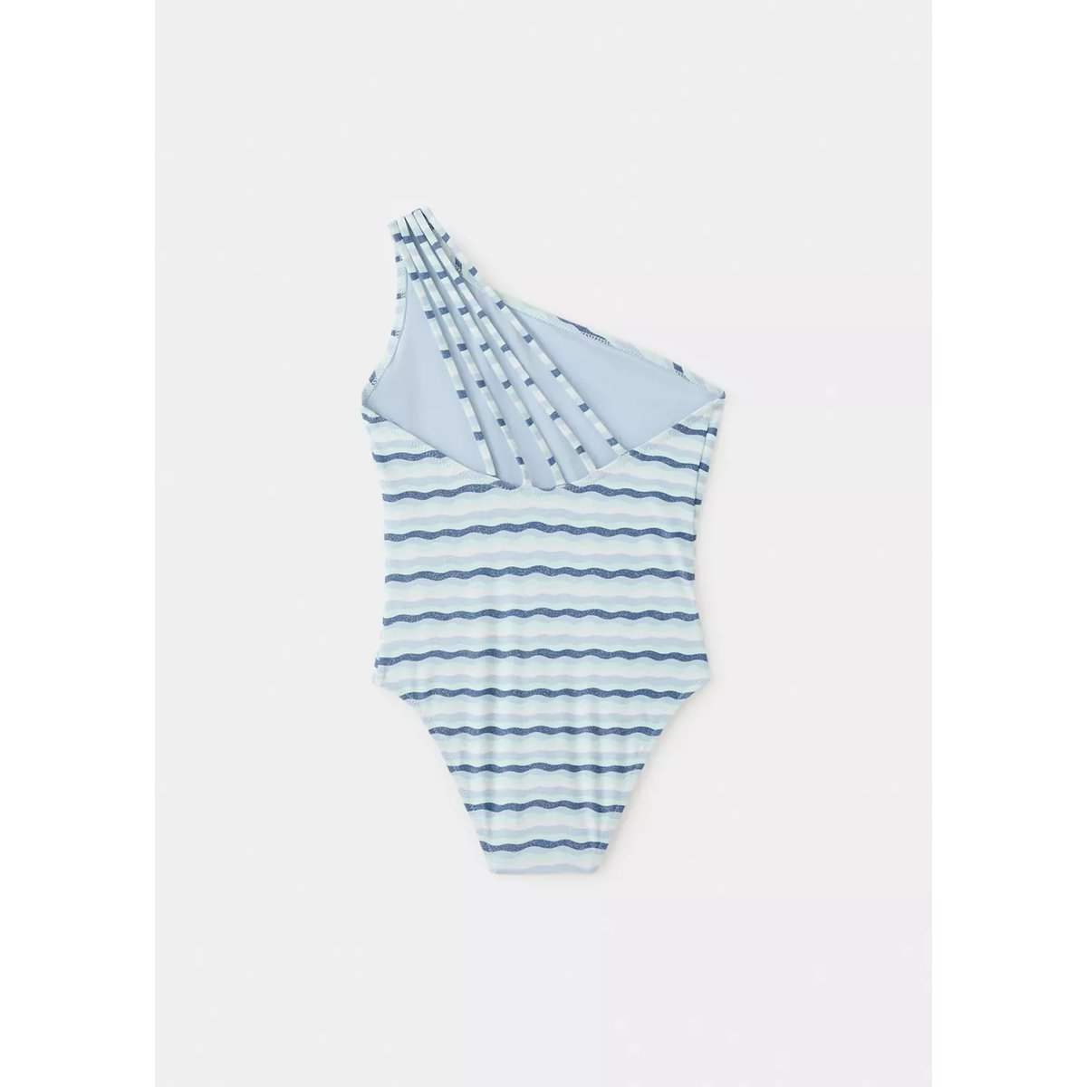 Maillot de bain asymétrique rayures bleu, MANGO KIDS