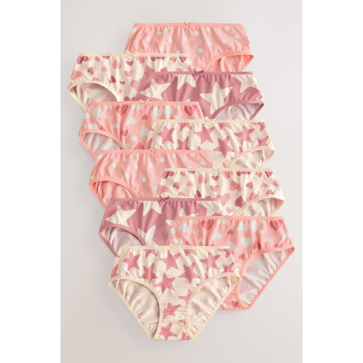 Slips, lot de 10 rose motif cœurs, NEXT