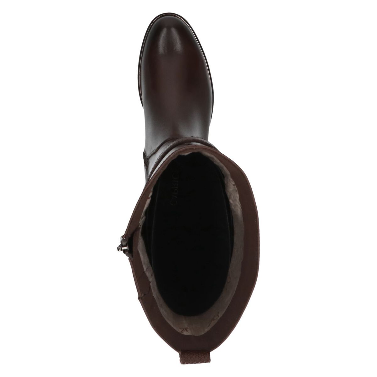 Bottes en cuir marron foncé combiné, CAPRICE