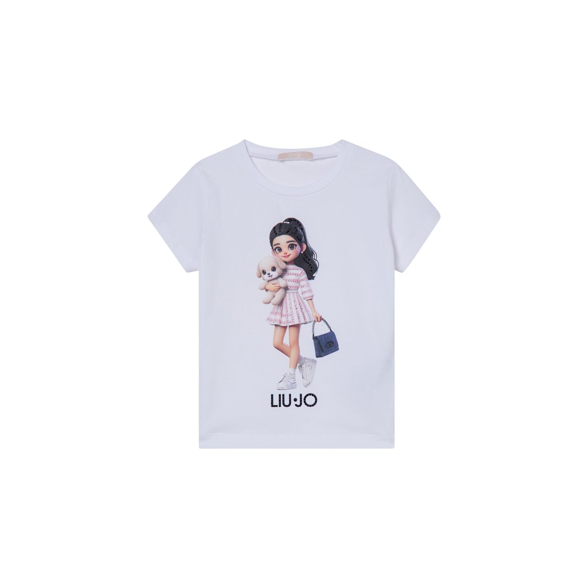 T-shirt avec imprimé blanc, LIU JO