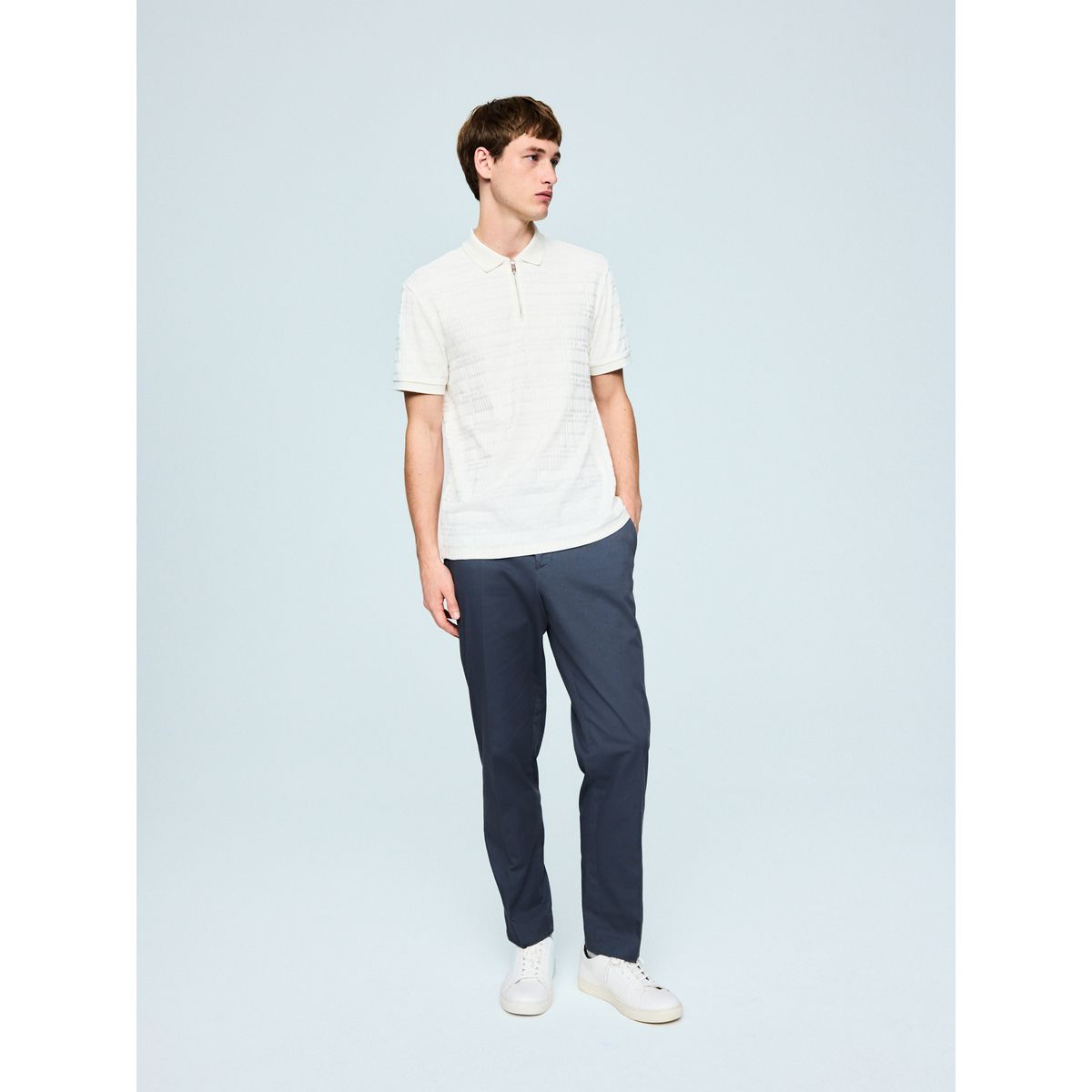 Pantalon chino habillé avec ajustement bleu, NEXT