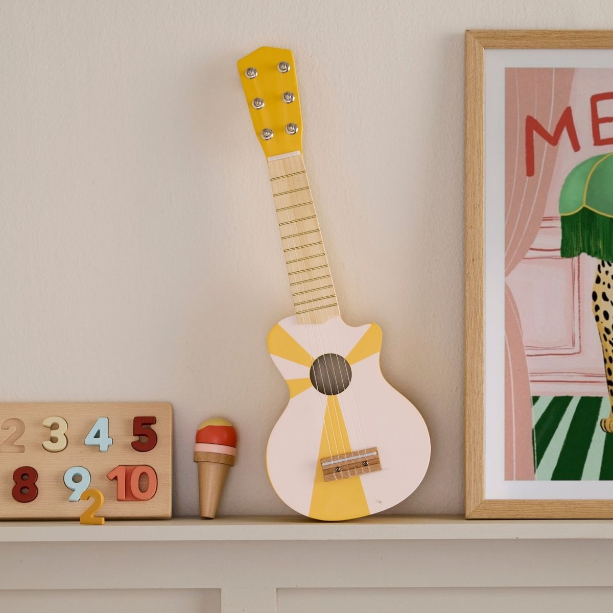 Guitare blanc, jaune, KID'S CONCEPT