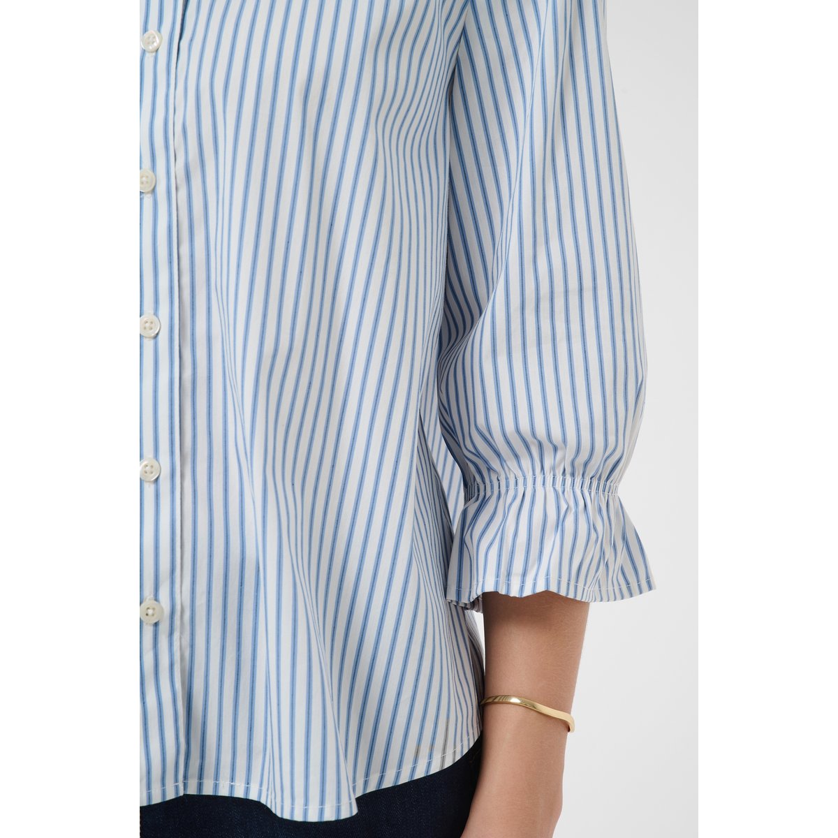 Chemise à manches longues bleu air blue stripe, CREAM