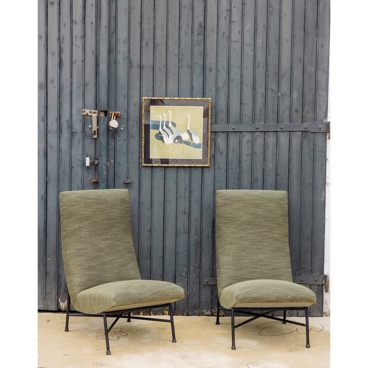 Paire de fauteuils verts Jakob N°508 - Bon état vert, DEBONGOUT
