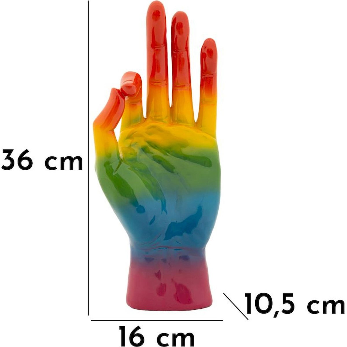 Sculpture main symbole pop finition brillante multicolore, RECOLLECTION