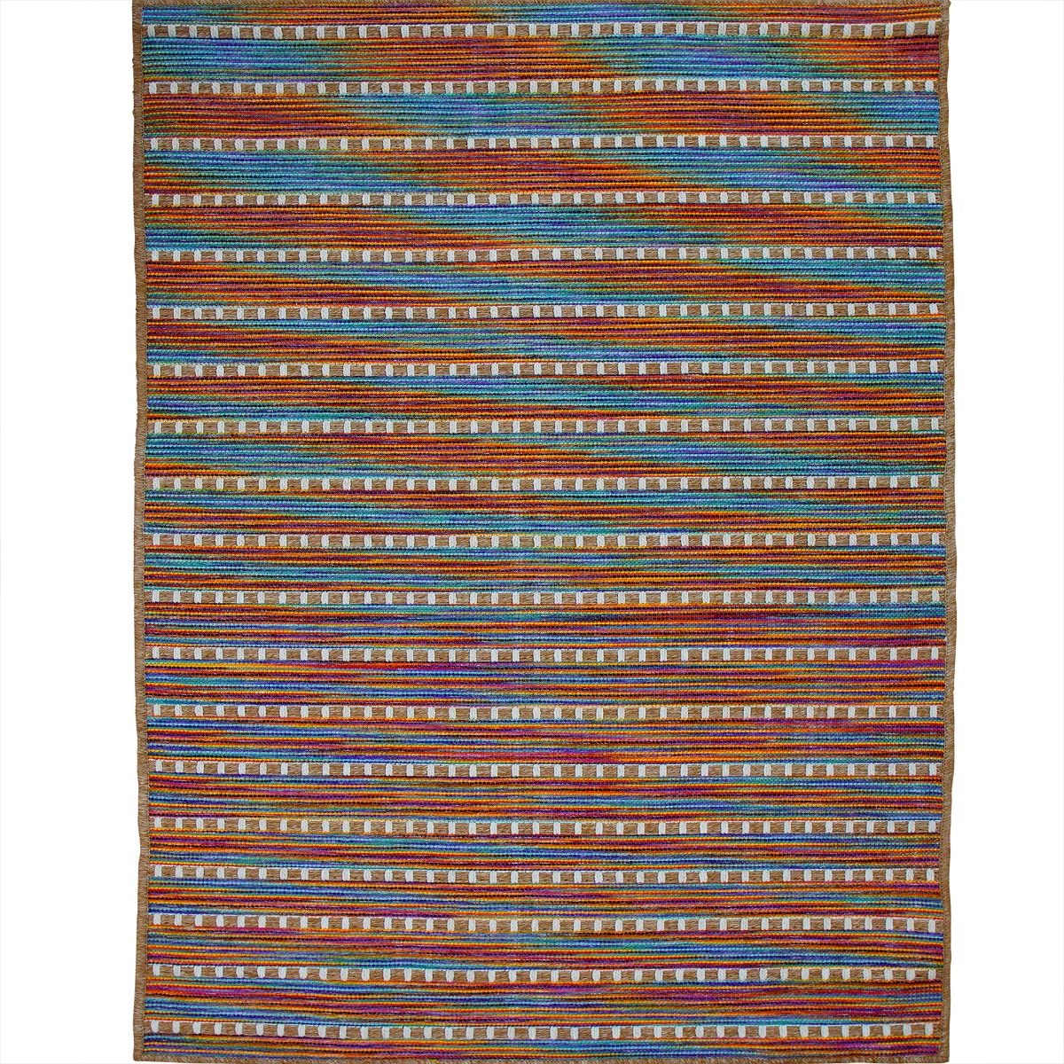 Tapis salon aspect jute salon JUTA LOOK beige multicolore, THE DECO FACTORY