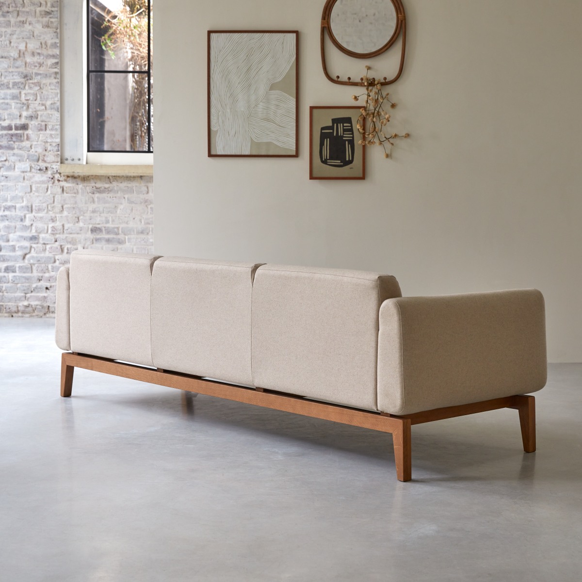 Canapé droit en Tissu, BJORN beige, TIKAMOON