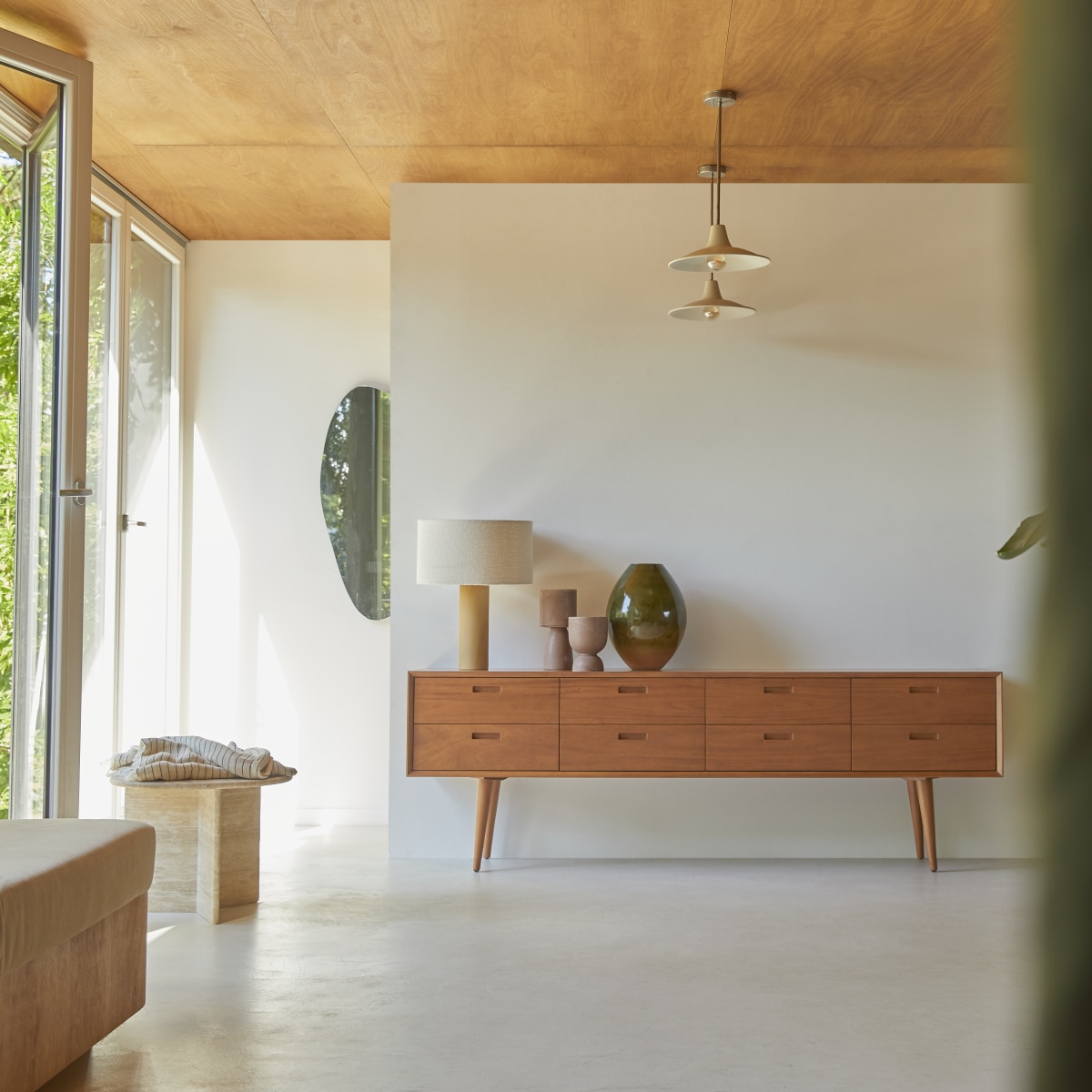 Commode en Acajou massif, MAGDA 50'S naturel, TIKAMOON