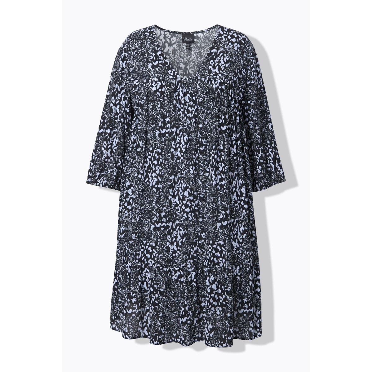Robe à base volantée. Coupe évasée. marine, ULLA POPKEN