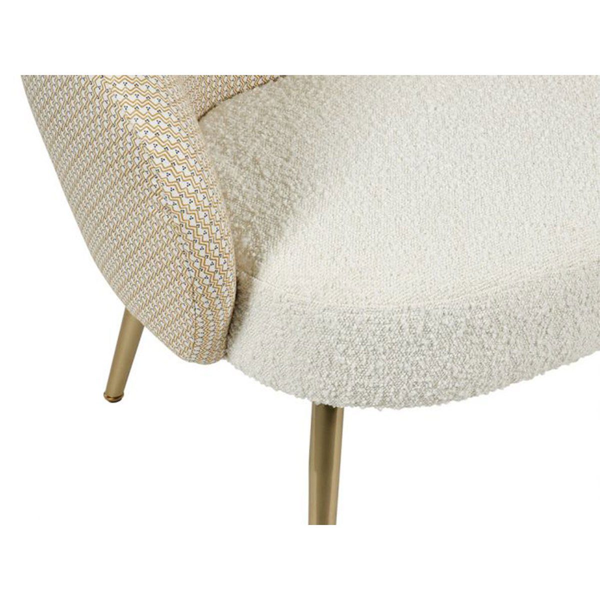 Fauteuil Raphael Bouclette Blanc blanc/doré, OSTARIA