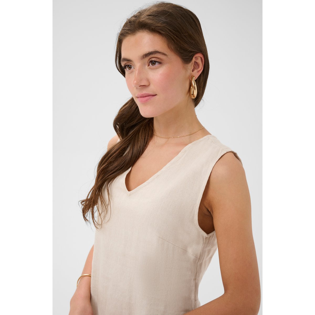 Robe beige perfectly pale melange, CREAM