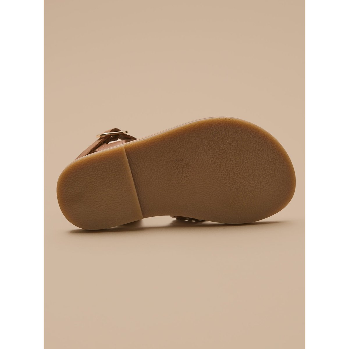 Sandales perforées en cuir cognac, CYRILLUS