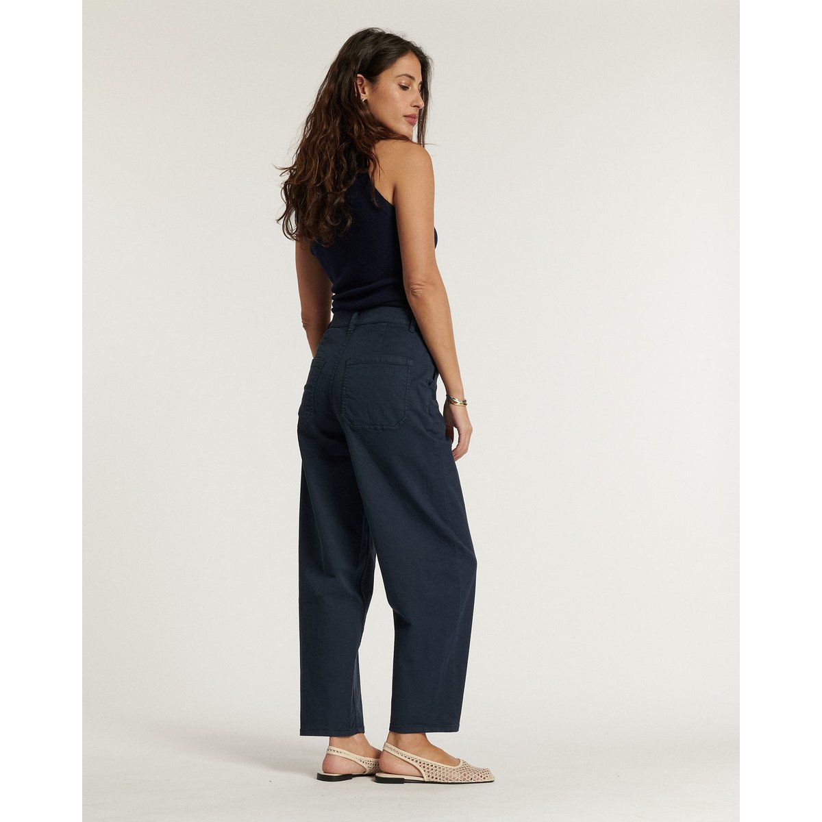 PANTALON BALLON TAILLE HAUTE UTILITY STRETCH marine, LABDIP