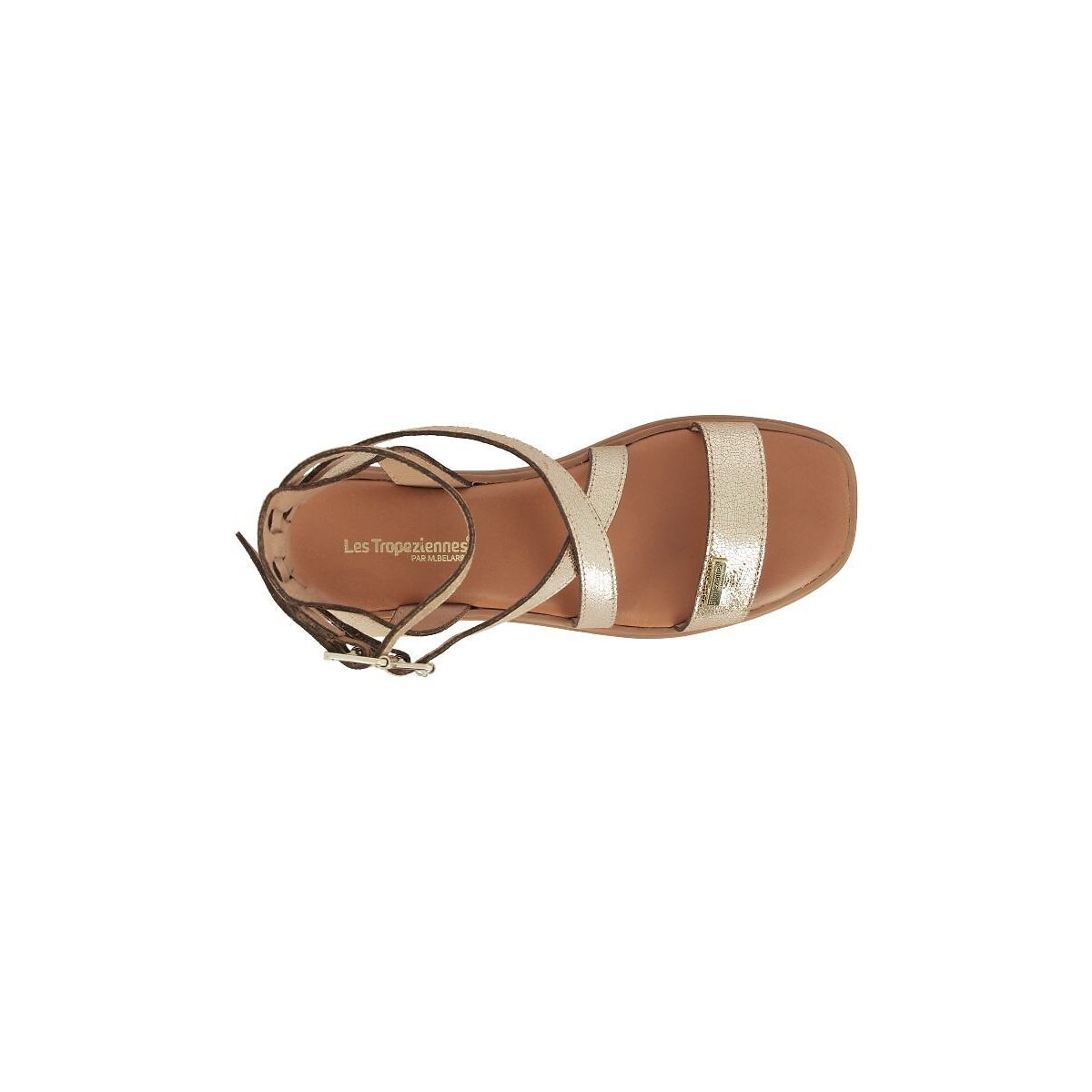 Hursula Leather Sandals with Small Heel gold-coloured, LES TROPEZIENNES PAR M.BELARBI