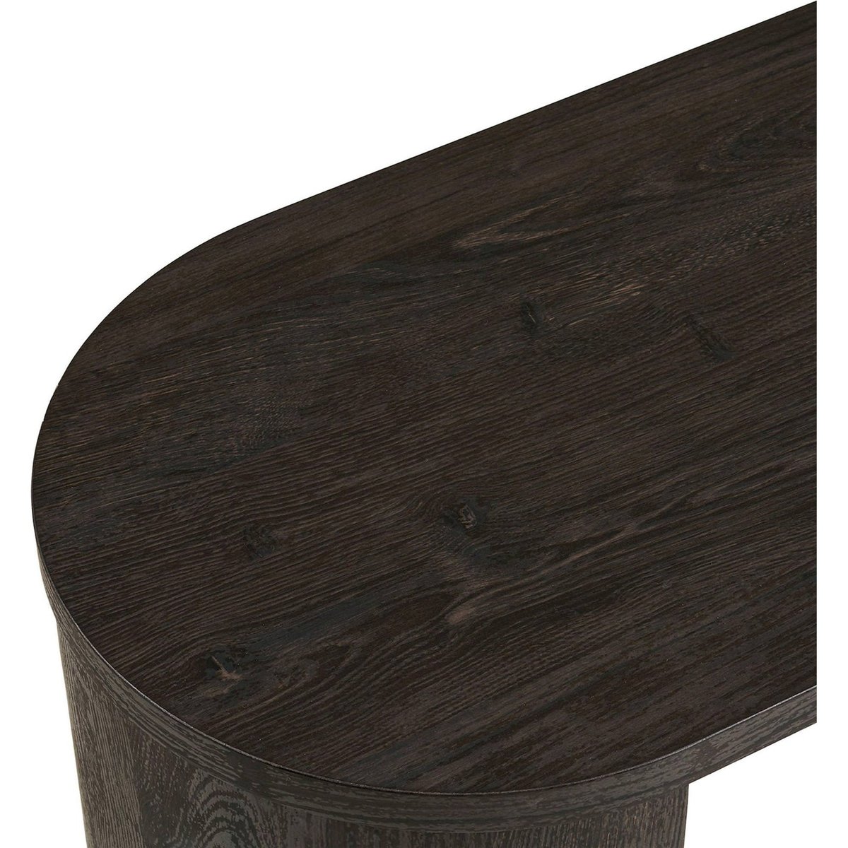 Console arrondie en bois BIBIONE brun foncé, RECOLLECTION