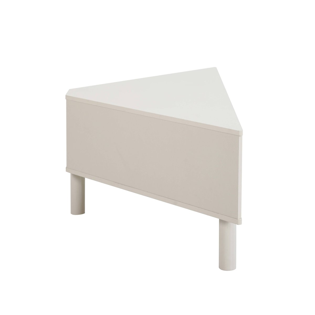 Meuble TV d'angle coloré 120 cm, BRADY crème, OVIALA